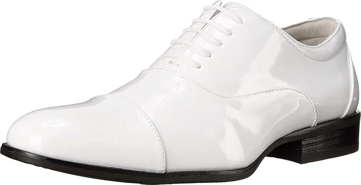 Stacy Adams Gala Cap Toe Oxford Men's Lace Up Cap Toe Shoes White Patent : 6 D - Medium, Leather/Synthetic - Image 2