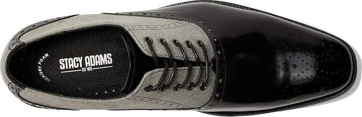 Stacy Adams Harrington Lace Up Oxford Men's Lace Up Wing Tip Shoes Black : 9.5 M, Leather/Rubber - Image 2