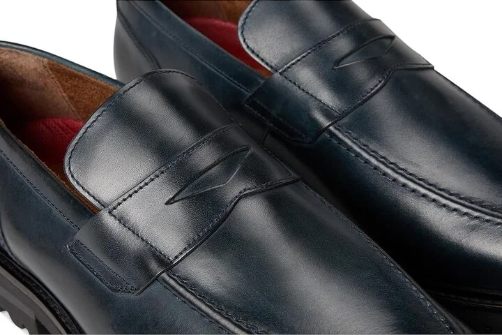 Stacy Adams Hayes Penny Slip-On Men's Shoes Navy : 9 M, Leather - Image 7
