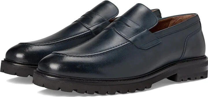 Stacy Adams Hayes Penny Slip-On Men's Shoes Navy : 9 M, Leather