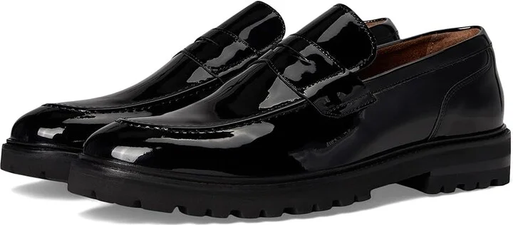 Stacy Adams Hazelton Penny Slip-On Men's Shoes Black Patent : 7 M, Leather