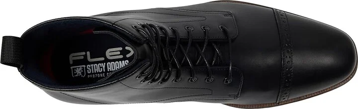 Stacy Adams Henry Cap Toe Lace-Up Boot Men's Boots Black : 7.5 M, Leather - Image 2