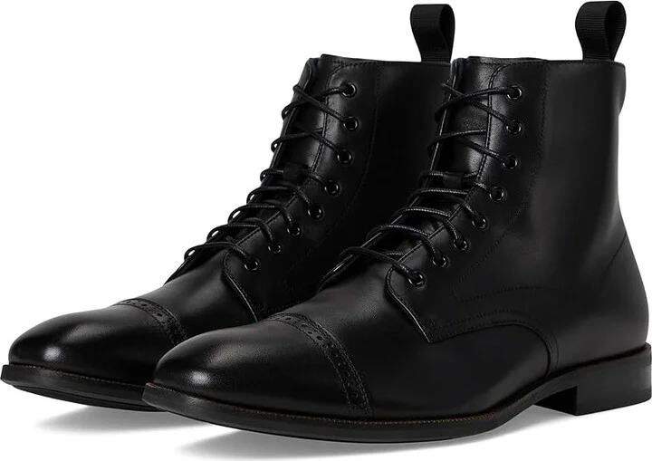 Stacy Adams Henry Cap Toe Lace-Up Boot Men's Boots Black : 7.5 M, Leather