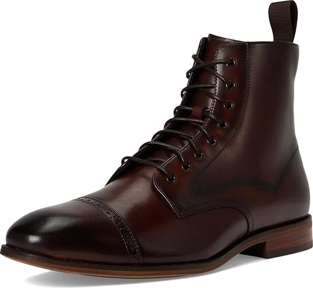 Stacy Adams Henry Cap Toe Lace-Up Boot Men's Boots Brown : 14 M, Leather - Image 5