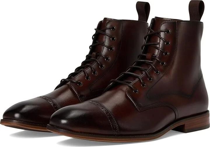 Stacy Adams Henry Cap Toe Lace-Up Boot Men's Boots Brown : 14 M, Leather