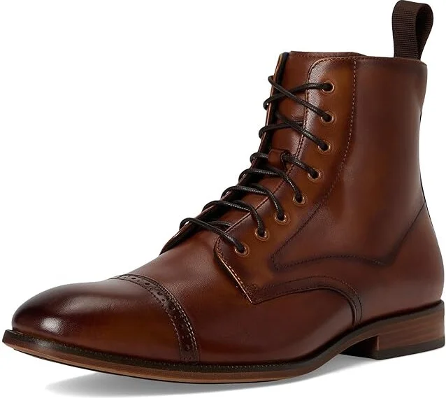 Stacy Adams Henry Cap Toe Lace-Up Boot Men's Boots Tan : 8.5 M, Leather - Image 5