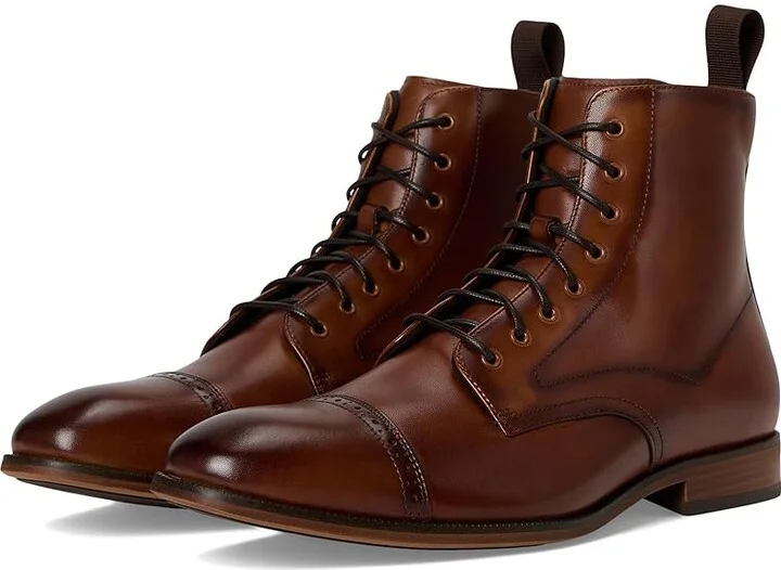 Stacy Adams Henry Cap Toe Lace-Up Boot Men's Boots Tan : 8.5 M, Leather
