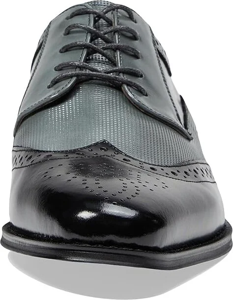 Stacy Adams Ivingale Wing Tip Lace-Up Men's Lace Up Wing Tip Shoes Black/Gray : 9.5 M, Leather - Image 5
