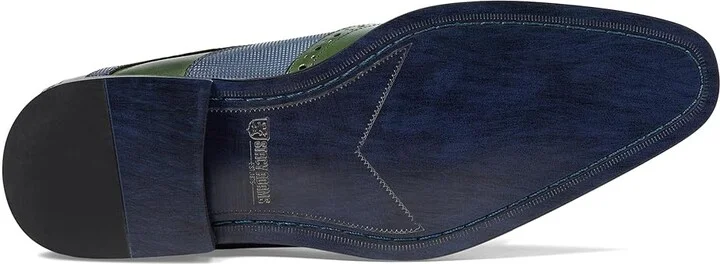 Stacy Adams Ivingale Wing Tip Lace-Up Men's Lace Up Wing Tip Shoes Navy/Green : 9 M, Leather - Image 3