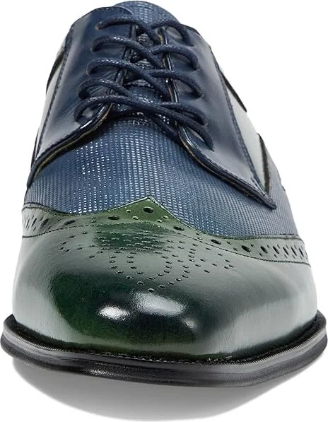 Stacy Adams Ivingale Wing Tip Lace-Up Men's Lace Up Wing Tip Shoes Navy/Green : 9 M, Leather - Image 5