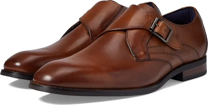 Stacy Adams Karcher Monk Strap Men's Shoes Cognac : 7 M, Leather