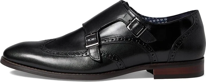 Stacy Adams Karson Wing Tip Double Monk Strap Men's Shoes Black : 7 M, Leather - Image 6