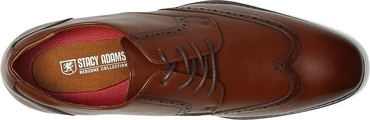 Stacy Adams Lancaster Wingtip Oxford Men's Lace Up Wing Tip Shoes Cognac : 9 W, Leather - Image 2