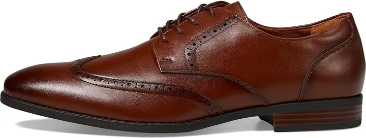 Stacy Adams Lancaster Wingtip Oxford Men's Lace Up Wing Tip Shoes Cognac : 9 W, Leather - Image 6