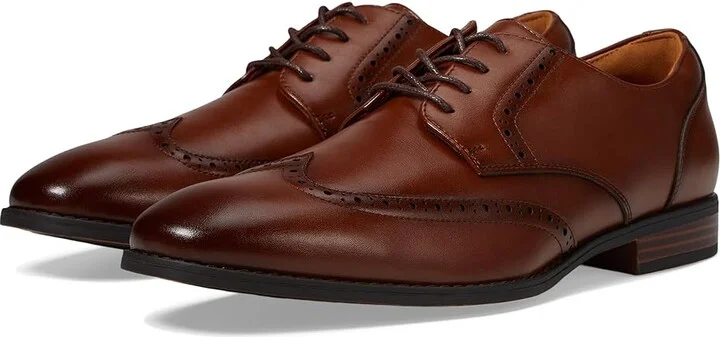Stacy Adams Lancaster Wingtip Oxford Men's Lace Up Wing Tip Shoes Cognac : 9 W, Leather