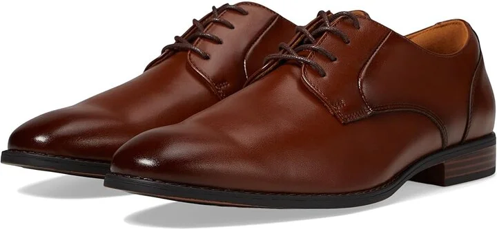 Stacy Adams Lonsdale Plain Toe Oxford Men's Lace Up Wing Tip Shoes Cognac : 12 M, Leather