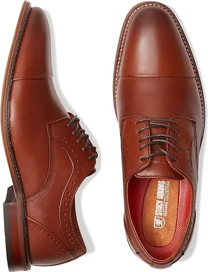 Stacy Adams Maddox Cap Toe Oxford Men's Shoes Chocolate : 7 M, Leather