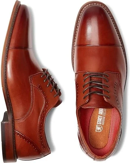Stacy Adams Maddox Cap Toe Oxford Men's Shoes Cognac : 7 M, Leather