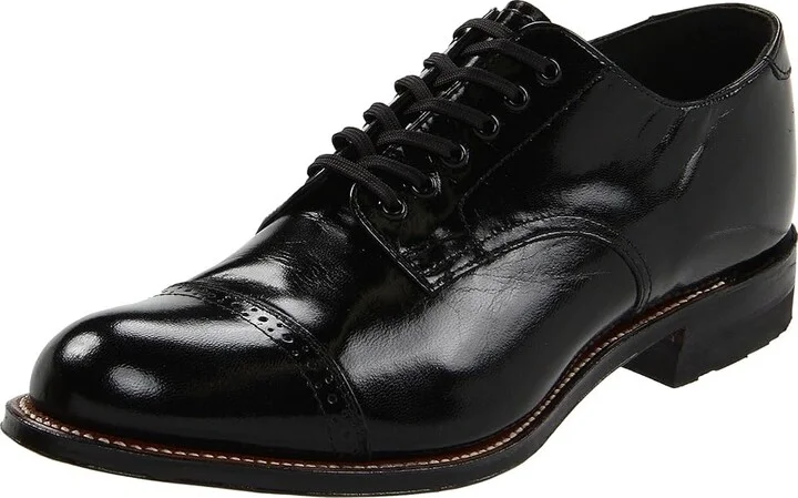 Stacy Adams Madison (Cap Toe) Men's Dress Flat Shoes Black : 7 D - Medium, Leather/Suede - Image 2
