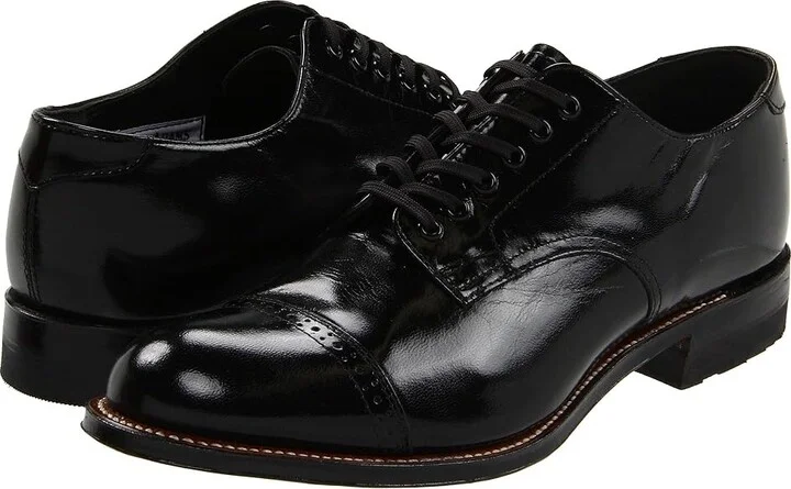 Stacy Adams Madison (Cap Toe) Men's Dress Flat Shoes Black : 7 D - Medium, Leather/Suede