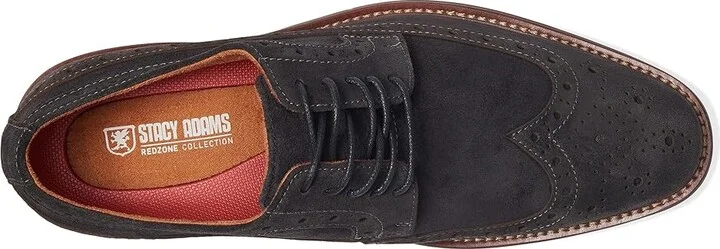 Stacy Adams Marligan Wing Tip Oxford Men's Lace Up Wing Tip Shoes Dark Gray : 10.5 M, Leather/Rubber/Suede - Image 2