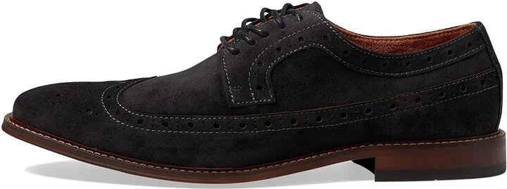 Stacy Adams Marligan Wing Tip Oxford Men's Lace Up Wing Tip Shoes Dark Gray : 10.5 M, Leather/Rubber/Suede - Image 6