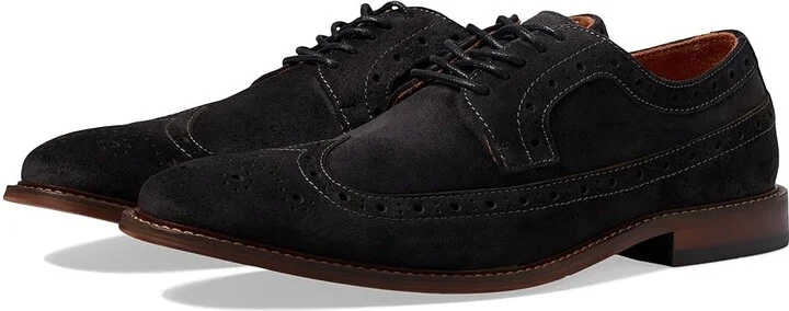Stacy Adams Marligan Wing Tip Oxford Men's Lace Up Wing Tip Shoes Dark Gray : 10.5 M, Leather/Rubber/Suede