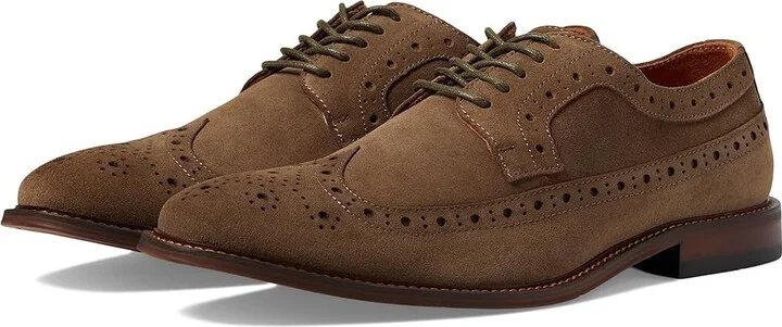 Stacy Adams Marligan Wing Tip Oxford Men's Lace Up Wing Tip Shoes Mocha : 13 M, Leather/Rubber/Suede