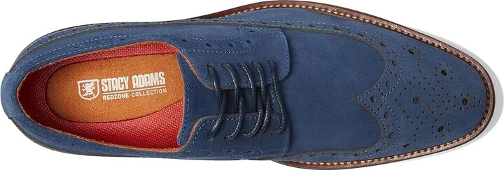 Stacy Adams Marligan Wing Tip Oxford Men's Lace Up Wing Tip Shoes Navy : 12 M, Leather/Rubber/Suede - Image 2