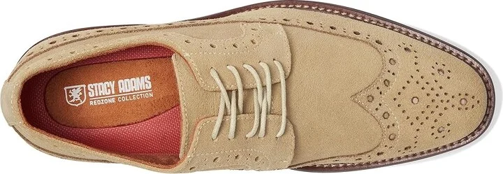 Stacy Adams Marligan Wing Tip Oxford Men's Lace Up Wing Tip Shoes Sand : 9 M, Leather/Rubber/Suede - Image 2