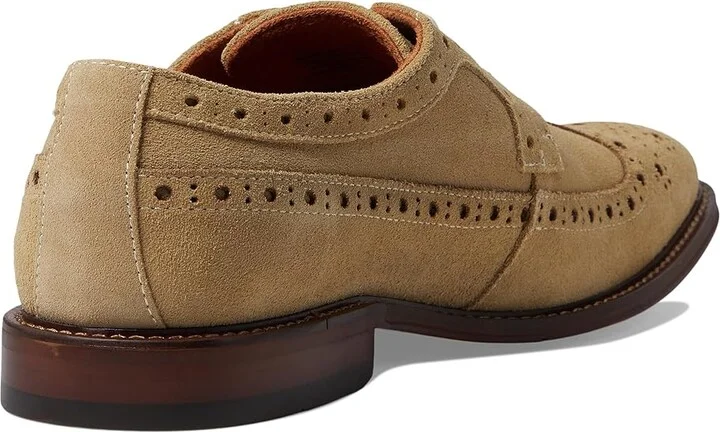 Stacy Adams Marligan Wing Tip Oxford Men's Lace Up Wing Tip Shoes Sand : 9 M, Leather/Rubber/Suede - Image 4
