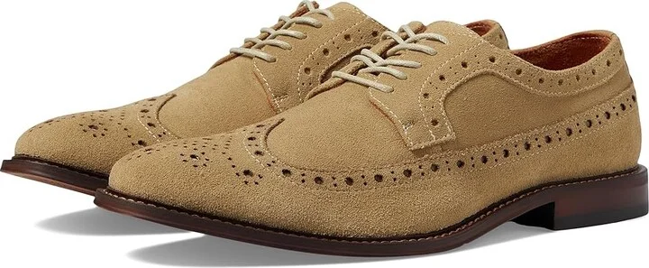 Stacy Adams Marligan Wing Tip Oxford Men's Lace Up Wing Tip Shoes Sand : 9 M, Leather/Rubber/Suede