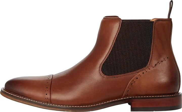 Stacy Adams Maury Cap Toe Chelsea Boot Men's Boots Chocolate : 7 M, Synthetic/Leather - Image 6