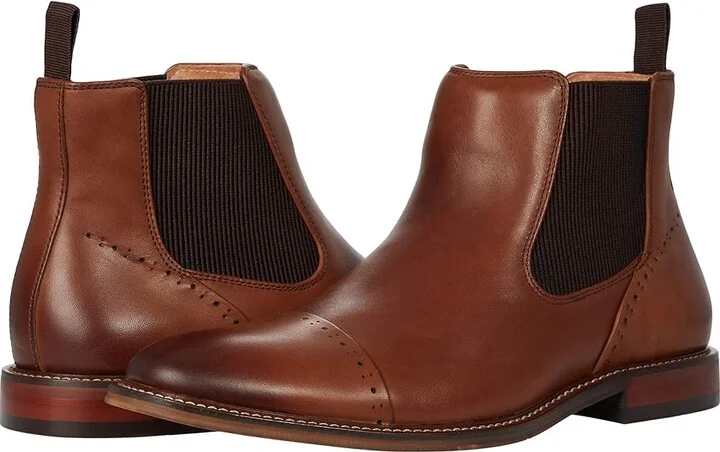 Stacy Adams Maury Cap Toe Chelsea Boot Men's Boots Chocolate : 7 M, Synthetic/Leather