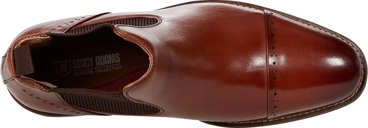 Stacy Adams Maury Cap Toe Chelsea Boot Men's Boots Cognac : 7.5 M, Synthetic/Leather - Image 2