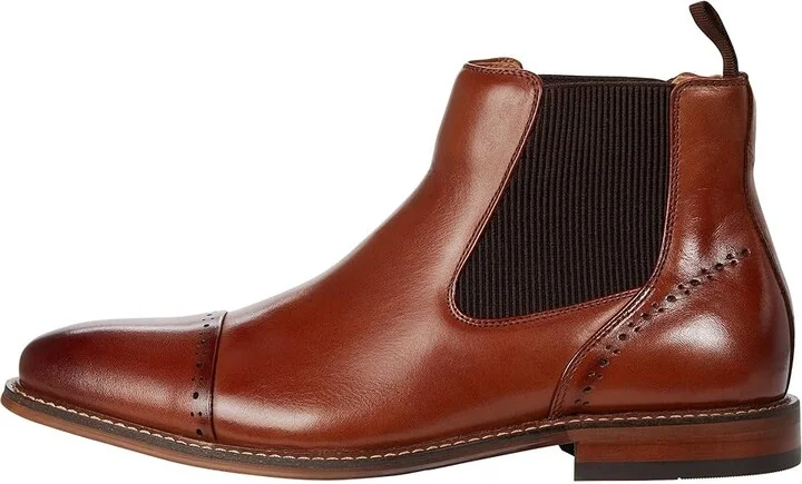 Stacy Adams Maury Cap Toe Chelsea Boot Men's Boots Cognac : 7.5 M, Synthetic/Leather - Image 6