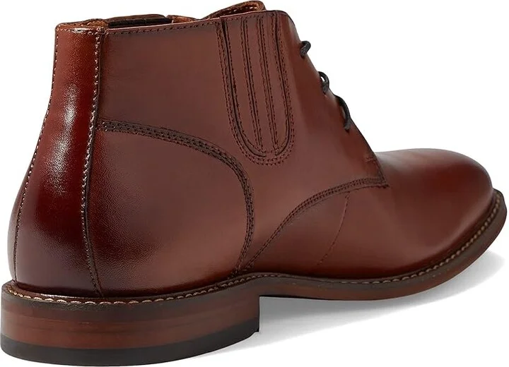 Stacy Adams Maxwell Plain Toe Demi Boot Men's Shoes Cognac : 7.5 M, Textile/Leather - Image 4