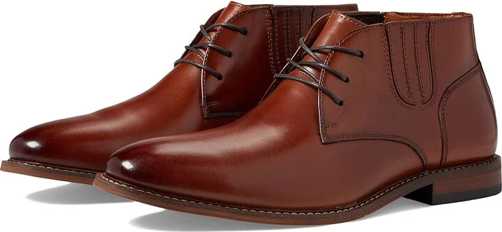 Stacy Adams Maxwell Plain Toe Demi Boot Men's Shoes Cognac : 7.5 M, Textile/Leather