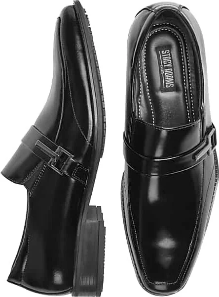 Stacy Adams Men's Abram Leather Bit Moc Toe Loafers Black