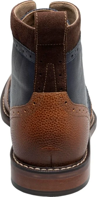 Stacy Adams Men's Finnegan Wingtip Lace Up Boots - Navy/cognac - Image 4