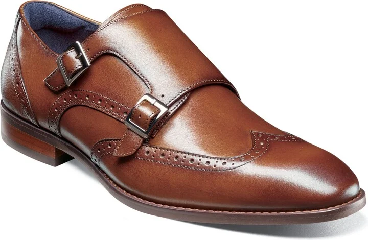 Stacy Adams Men's Karson Wingtip Double-Monk Strap Dress Shoe