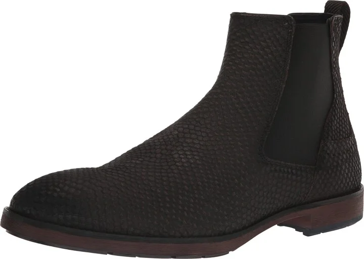 Black and Gray Printed Suede