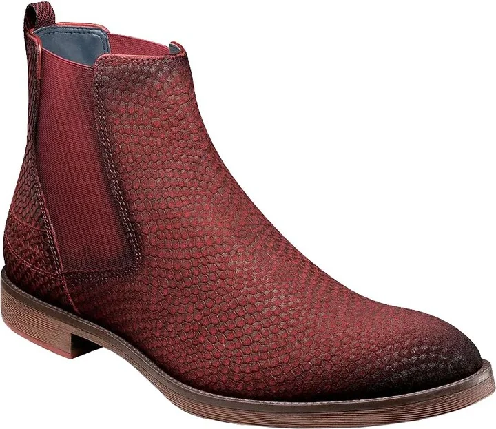 Red Printed Suede