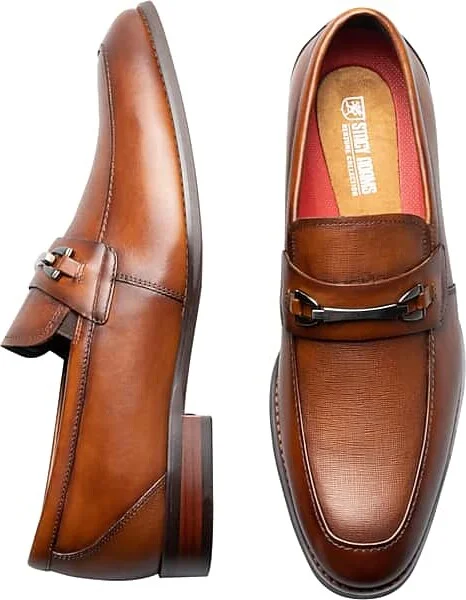 Stacy Adams Men's Kaylor Leather Moc Toe Loafers Cognac
