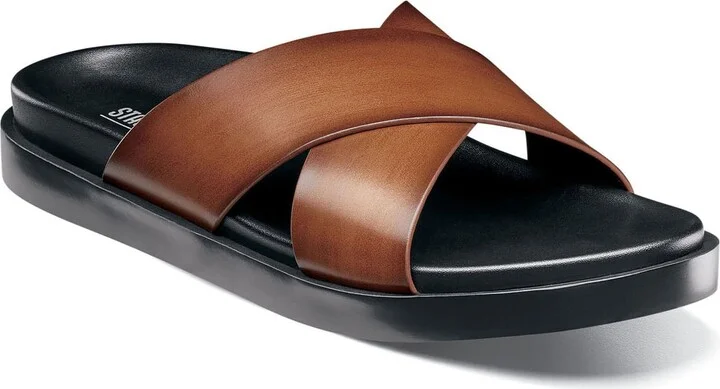 Stacy Adams Men's Montel Cross Strap Slide Sandal
