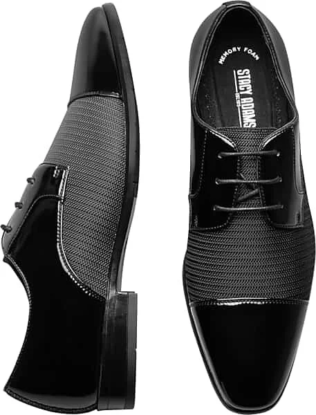 Stacy Adams Men's Pharaoh Patent Cap Toe Lace-Up Formal Oxfords Black