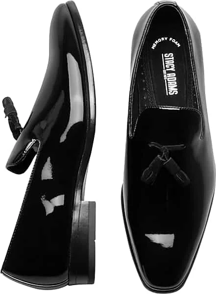 Stacy Adams Men's Phoenix Patent Tassel Plain Toe Formal Loafers Black