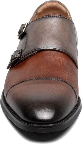 Stacy Adams Men's Raythorne Cap Toe Double Monk Strap Shoes - Brown/gray - Image 2