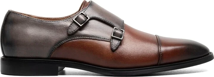 Stacy Adams Men's Raythorne Cap Toe Double Monk Strap Shoes - Brown/gray - Image 3