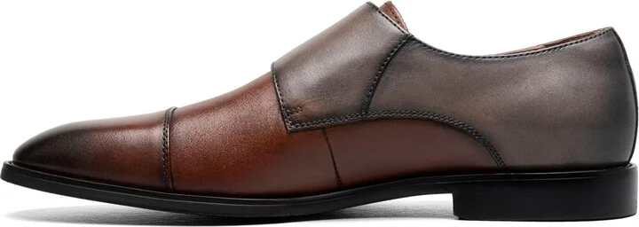Stacy Adams Men's Raythorne Cap Toe Double Monk Strap Shoes - Brown/gray - Image 5